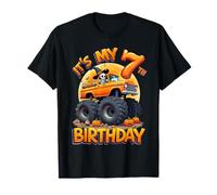 Kids It's My 7th Birthday Boy Halloween Monster Truck T-Shirt