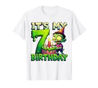 Kids It's My 7th Birthday Boy Halloween Zombie 7 Years Old T-Shirt