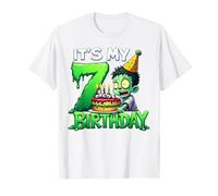 Kids It's My 7th Birthday Boy Halloween Zombie 7 Years Old T-Shirt