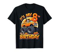 Kids It's My 8th Birthday Boy Halloween Monster Truck T-Shirt