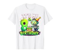 Kids It's My 8th Birthday Boy Halloween Zombie 8 Years Old T-Shirt