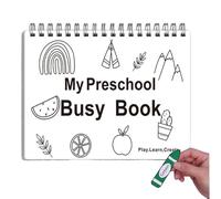 Kids Learning Books - 25 x 20 x 1 cm Early Learning Busy Activity Book, Pratique Workbook Educational Special Needs Developmental Toys For Children Kindergarten Nursery Home School Classroom Travel