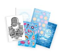 KIDS LICENSING - Cahier à dessin et coloriage Cantante Emma Wow Generation, taille A5 (15 x 21 cm), avec autocollants, pages à gratter et parfumées
