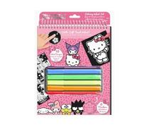 Kids Licensing - Carnet Hello Kitty & Friends avec marqueurs pour Filles, Cahier de coloriage pour Enfants, Set de Papeterie Scolaire, matériel Scolaire
