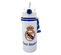 Kids Licensing Gourde en aluminium Real Madrid 600 ml, sans BPA et toxines, poignée et bouton automatique, bouteille réutilisable pour enfants idéale pour l'école et les excursions.