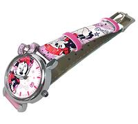 Kids Licensing | Horloge analogique pour Enfants | Horloge Minnie Mouse | Coffret Cadeau | Montre-Bracelet pour Enfants | Apprentissage | Horloge avec lumière | Montre Simple pour Enfants