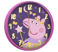 Kids Licensing | Horloge Murale Peppa Pig | Montre pour Enfants | Analogique | Apprendre Les Heures | 25 cm de diamètre | Installation Facile | Fonctionne avec des Piles AA | Licence Officielle
