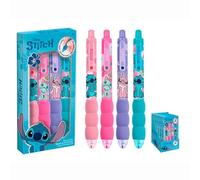 Kids Licensing - Lot de 4 stylos Stitch, set de stylos scolaires, papeterie pour enfants, fournitures scolaires, cadeau pour filles