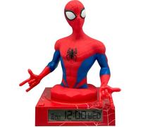 Kids Licensing Réveil Lampe Veilleuse 3D Spiderman Figurine LED avec 2 Piles AA - Modèle SPD3621