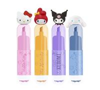 Kids Licensing - Surligneurs fluorescents Hello Kitty and Friends Pack de 4 couleurs - Feutres pastel pour étudier, bureau et fournitures scolaires