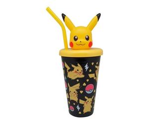 Kids Licensing Vaisseau Paille Topper 3D Pikachu Pokem 500ml 1ut
