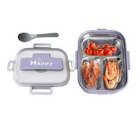 Kids Lunch Box, 3-Compartment Leakproof Snack Container with Built-In Utensils Food Storage, Ideal for Adults and Children, Perfect Preschool, School, Daycare, Picnic, and Travel Use, Multicolor