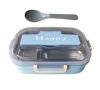 Kids Lunch Box, 3-Compartment Leakproof Snack Containers for Adults with Utensils, Stainless Steel Food Storage Box for Preschool, School, Offices, Daycare, Picnic, and Travel, 16.5x22x6.5cm