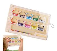 Kids Magnetic Number Labyrinth Board - Color Sorting Educational Game | Smooth Wooden Frame with Magnetic Control Pen, Style Math Training Activity Puzzle Set 8.66x5.39x0.51 in