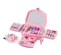 Kids Makeup Kit, Girls Makeup Set with Complete Washable Cosmetics, 9.45x8.27x5.71 inches Safe Natural Play Beauty Tools for Ages 3 to 12, Travel, Pretend Plays, Practice, Parties, Festivals