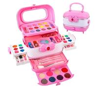 Kids Makeup Set 26 Piece Pretend Cosmetic Play Kit With Case, Realistic Looking Safe Children Toys, Educational Role Beauty For Girls Age 3 Plus | Fun Learning Activity Toy Creativity Imagination
