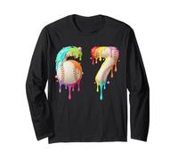 Kids Meme 67 Numéro Six 6 Seven 7 Ice Cream Drips Baseball Manche Longue