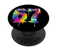 Kids Meme 67 Numéro Six 6 Seven 7 Ice Cream Drips Football PopSockets PopGrip Adhésif
