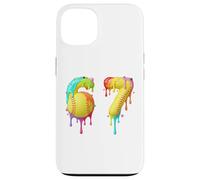 Kids Meme 67 Numéro Six 6 Seven 7 Ice Cream Drips Softball Coque pour iPhone 13