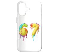 Kids Meme 67 Numéro Six 6 Seven 7 Ice Cream Drips Softball Coque pour iPhone 17