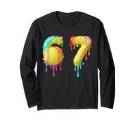 Kids Meme 67 Numéro Six 6 Seven 7 Ice Cream Drips Softball Manche Longue