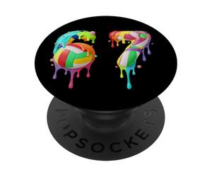 Kids Meme 67 Numéro Six 6 Seven 7 Ice Cream Drips Volleyball PopSockets PopGrip Adhésif