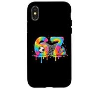 Kids Meme 67 Six 6 Seven 7 Ice Cream Drips Chaussures de Football Coque pour iPhone X/XS