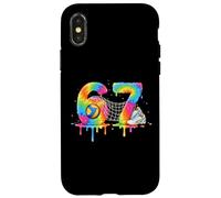 Kids Meme 67 Six 6 Seven 7 Icecream Drip Chaussures Filet de Volleyball Coque pour iPhone X/XS