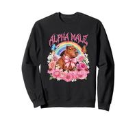 Kids Mens Boys Kids Pink Alpha Male Meme Lover Capybara Sweatshirt