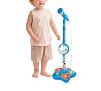 Kids Microphone Toy - Portable LED Lights Karaoke, Musical Toy Device for Creative Performance, Mode Sound Feature with Adjustable Stand, Microphone Set for Birthday Presents