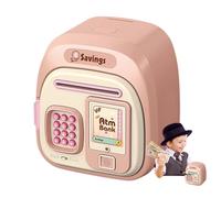 Kids Money Bank - Counting Moneys Saver Box Battery Operated Toy Safe for Children, Style Password with Lock Coin, Educational Storage Banks for Boys Girls Birthday Christmas 6.3x4.92x7.28 inches