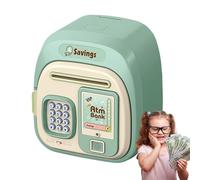 Kids Money Bank - Counting Moneys Saver Box Battery Operated Toy Safe for Children, Style Password with Lock Coin, Educational Storage Banks for Boys Girls Birthday Christmas 6.3x4.92x7.28 inches