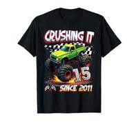 Kids Monster Truck 15 Year Old Boys 15th Birthday Since 2011 T-Shirt