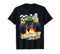 Kids Monster Truck 4 Year Old Boys 4th Birthday Since 2022 T-Shirt