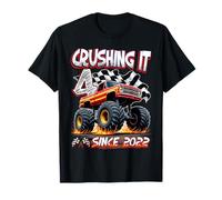 Kids Monster Truck 4 Year Old Boys 4th Birthday Since 2022 T-Shirt