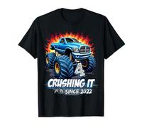 Kids Monster Truck 4 Year Old Boys 4th Birthday Since 2022 T-Shirt