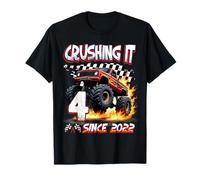 Kids Monster Truck 4 Year Old Boys 4th Birthday Since 2022 T-Shirt