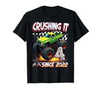 Kids Monster Truck 4 Year Old Boys 4th Birthday Since 2022 T-Shirt