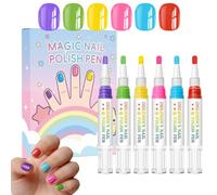 Kids Nail Pens For Kids | 6-Colors Waterproof Quick Dry Peel Off Drawing Ma