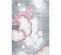Kids Nuages tapis chambre d'enfant poils ras rectangle 200x290cm roses