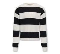 Kids Only Kogfranca Pull Court L/S à Rayures KNT Noos pour Fille, Cloud Dancer/Rayures : Larges Rayures Noires, 158-164