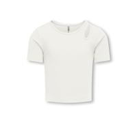 KIDS ONLY Kognessa S/S Cut Out Top Box JRS Noos T-Shirts, Cloud Dancer-Détail : épaules découpées, 122-128 Fille