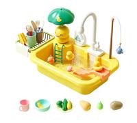 Kids Outdoor Water Table - Motorized Recycling Play Sink, Sealed Electronic Pump Faucet, Deep Anti Splash Basin, Backyard Patio Sensory Station, Portable Exterior Picnic Tub | For Preschoolers