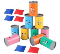 Kids Party Can Toss - Interactive LED Light Set, Sturdy Colorful Construction, Exciting Carnival Game | Funny Face Toss Activity For Classroom Easter Halloween Christmas Backyard Lawn Beach Fall Birth