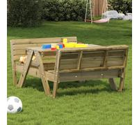 Kids Picnic Table Outdoor - Solid Pressure Treated Pine Wood Childrens Play Table with Benches for Garden, Park, School Water Resistant, Durable & Comfortable Seating for Ages 2-8 (88x122x58cm)
