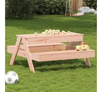 Kids Picnic Table with Sandbox - Durable Solid Douglas Wood Outdoor Play Set for Children Ages 2-8 Multi-Functional Garden Furniture for Backyard, Park School Includes Bench Seats & Ventilated Design
