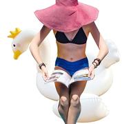 Kids Piscine Float, Canopy Floating Gonflatable, Pliable Safe Swimming Ring, Sturdy Comfort Water Toy for Lakes, Parties, Backyards, Rivers, Families, Adulte, White Color
