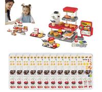 Kids Play Kitchen, Grocery Store Toy, 31x22x8cm/12.2x8.66x3.15 inches Interactive, Transforming Design, Lights and Sound Features, for Indoor Pretend and Learning Fun