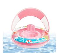 Kids Pool Float, Inflatable Swim Ring with Detachable Sun Canopy Breathable Seat for Children Water Fun Safety, Durable Leak Resistant Design, Kids Swim Float for Beach Pool Lake Outdoor Use