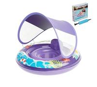 Kids Pool Float, Inflatable Swim Ring with Detachable Sun Canopy Breathable Seat for Children Water Fun Safety, Durable Leak Resistant Design, Kids Swim Float for Beach Pool Lake Outdoor Use